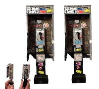 Miniature American Payphone In 1:12 Scale, Street Graffiti Style Phone Booth Mini Model, Retro Public Phone Dioramas for Action Figure Displays/Toy Photography (black, 2pcs)