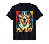 Miniature American Shepherd Pop Art Retro Comic Style Maglietta