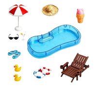 Miniature Beach Accessories | Tiny Swimming Pool Beach Furniture Model Set