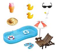 Miniature Beach Items Tiny - Swimming Pool Beach Furniture Model Set
