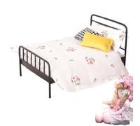 Miniature Bed - Scale Miniature Mattress | Tiny Doll Furniture Set | For Boys Girls Teens Pretend Play, Indoor Display, Role-Play Game