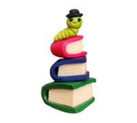 Miniature Books | Bookworm With A Top Hat Statue Resin Statue Book