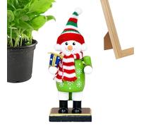 Miniature Christmas Figurines - Wooden Nutcracker Decor, Small Christmas Nutcracker Statues, Penguin Table Centerpieces | for Kids’ Party, Bedroom, Living Room, Shelf, Mantel, Cabinet Decoration