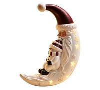 Miniature Christmas - Statuine in resina leggera Santa Snowman - Lean On | Star Light Up Christmas - Statuette da donna in ufficio, per feste e feste in cucina, centrotavola, decorazione