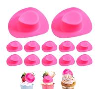 Miniature Cowboy Hat, Western Cowgirl Cake Toppers, 5.5x4.4x2cm/2.17x1.73x0.79 inches Small Hat Decor, Fun Rustic Style, Multicolor Mini Size for Birthday, BBQ, Festival, Potted Decor