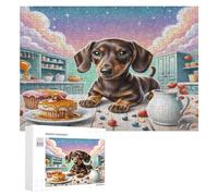 Miniature Dachshund Puzzle 1000 Pezzi Rilassamento Per Adulti Cute Pet Animals Rompicapo Pressione Ridotta Giochi Da Tavolo Solo O in Gruppo Regalo Amico E Colleghi Di Lavoro 300 PCS