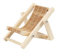 Miniature deck chair for crafting, 7.5 x 9 cm, wood, DIY decoration, mini garden