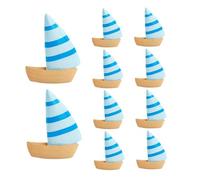 Miniature della casa delle bambole, mini barca da 10 pezzi, barca a vela giocattolo in PVC, decorazioni per la casa delle bambole per scrivania, scaffale di libri, paesaggio, terrari, a vela gi