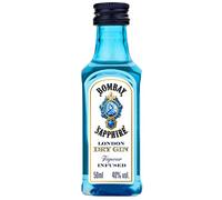 Bombay Sapphire Premium Distilled London Dry Gin, Vol. 40%, 12 x 5 cl / 50 ml, infuso a vapore con 10 botanical esotici selezionati con cura