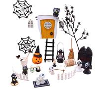Miniature di Halloween, 35 zucche ragno scheletro figurine villaggio Halloween, paesaggio giardino, mini riutilizzabili per artigianato