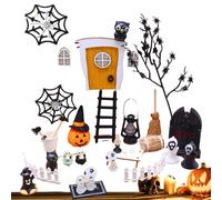 Miniature di Halloween per casa delle bambole - 35 Pezzi Ragno Scheletro Figurine del Villaggio di Halloween,Miniature riutilizzabili per casa delle bambole, Mini artigianato fai-da-te per la, De