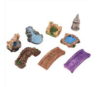 Miniature di stagni e ponti, decorazioni artigianali in miniatura per giardini fatati