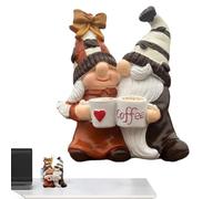 Miniature Dwarf Figurines, Faceless Couple Statue, 3.94x1.97x4.72 Inches Resin Gnome Decor with Detailed Craft, Small Gnome Accessories, Valentine Home Ornament with Cute Design, Figurines for Shelf D