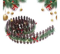 Miniature Fence - Tree Fences | Fairy Garden Accessories | Wooden Fairy Garden Accessories, Christmas Decoration, LED Light Christmas Tree Fence, Holiday Decoration, Miniature Fence For Fairy Garden