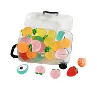 Miniature Fruits - 20 Pieces Luminous Fruit Figurines with Suitcase | Small Doll House Accessories for Boys Girls Home Apartment Doll House Fairy Garden Aquarium DIY Crafts