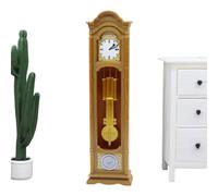 Miniature Grandfather Clock - 1 12 Scale Display Decor for Setup | Resin Crafted Vintage Timepiece Model with Intricate Details, Classic Accent Ornament for Collector Shelf Scenes