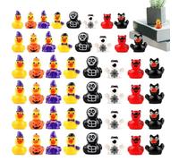 Miniature Halloween Ducks - 48 Piece Resin Decorations, Devil Ghost Pumpkin