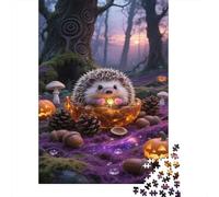 Miniature Hedgehog Jigsaw Puzzle 1000 Pezzi, Puzzle Forest Night Scene Adulti, Gioco Diabilità Impossibile Puzzle Pittura Gioco Intellettivo Familiare Idea Regalo Uomo E Donna 1000pcs (75x50cm)