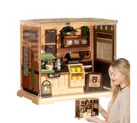 Miniature House Building Kit, Realistic Coffee Shop Kitchen Model Set, Foster Concentration, Handmade Assembly Craft Toy for Teens and Adults, Decor Display, 6,02 x 6,93 x 4,84 pollici
