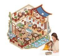 Miniature House Stickers - PVC 3D Design, Cute Art Decals | Compact Raised with Vivid Texture Feature, Creative Landscaping Sticker for Kids Albums, Gift Wrapping, Crafts, Personal Journal