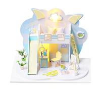 Miniature Kit Sheep House, Craft Building Toy, 18x13x13.5cm/7.09x5.12x5.31 inches Animal-Shaped Mini Model with Furniture for Display, Cute Decorative Toys for Garden Library Halloween Hobby Play