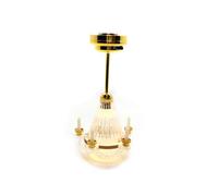 Miniature Lampadario per Camera delle Bambole, Altezza 67mm (1:12 Scale) | Lume di candela a LED, costruzione robusta, adatto per decorazioni vintage, facile da installare, funzionamento a batteria