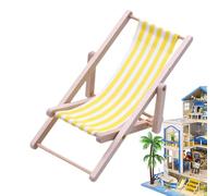 Miniature Lounge Chair - Foldable Wooden Beach Chair | Mini Dollhousë Furniture Accessories | for Indoor & Outdoor Use, Sturdy & Lightweight, Adds Realism to Dollhousë