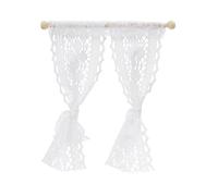 Miniature per case delle bambole e buoni regalo · Mini mondo fai da te · Tenda 11,5 x 12 cm, bianco pizzo