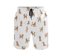 Miniature Poodle Dog Pantaloncini Mare Asciugatura Rapida Uomo Pantaloncini da Spiaggia Comodo Shorts per Vacanze Piscina Surf L