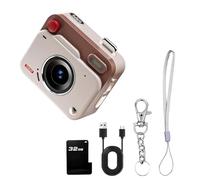Miniature Retro Camera 1080P 32GB Expandable with 3 Straps & Smartphone Sync for Pets & Adventures Vintage Mini Digital Camera