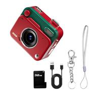 Miniature Retro Camera 1080P 32GB Expandable with 3 Straps & Smartphone Sync for Pets & Adventures Vintage Mini Digital Camera