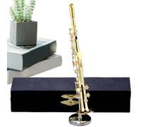 Miniature Saxophone - Brass Mini, Musical Equipment | Collectible Sax Stand Case Accessory, Home Decoration Doll House Component For Adults Kids Birthday