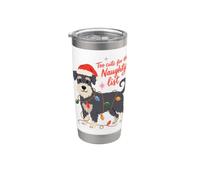 Miniature Schnauzer Christmas Too Cute For The Naughty List Bicchiere termico in acciaio inox doppia parete