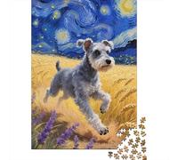 Miniature Schnauzer Jigsaw for Adults 1000 Piece Brainteasing Puzzle Education Gift Giving Challenge 1000pcs (75x50cm)
