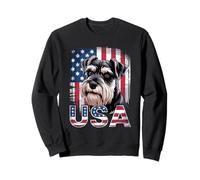 Miniature Schnauzer USA - Bandiera americana patriottica invecchiata Felpa