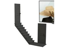 Miniature Stairs, Stringer Step Model, 3D Printed Tiny Decorative Accessory, 5,51 x 6,5 x 1,69 in No Armrest Ornament, Creative Accent for Adult Landscape Displays Wall Shelves Dioramas
