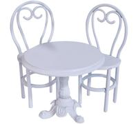Miniature Table 1:12 Scale Alloy Dollhouse Table with 2 Chairs Cute Vintage Dollhouse Furniture for Patio Fairy Garden Furniture Decor Dolls House 1/12 Scale