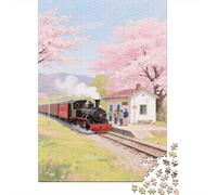 Miniature Train Puzzle 1000 Pezzi, Per Adulti E Bambini, Regalo Educativo, Decompressione Intellettuale, Decorazione Familiare, Attività Divertente 1000pcs (75x50cm)