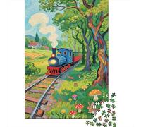 Miniature Train Puzzle 1000 Pezzi Premium, Esercizio Neurale, Progetto Collettivo, Elemento Focalizzante 1000pcs (75x50cm)