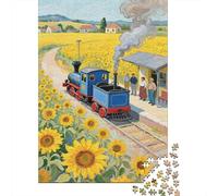 Miniature Train Puzzle Da 1000 Pezzi, Decorazione Moderna, Gioco Intelligente Per Adulti, Adolescenti 14+ 1000pcs (75x50cm)