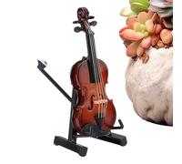 Miniature Violin, Collectible Figurine with Display Stand, Wooden Detailed Desktop Decor for Home, Study Room or Living Room, Handcrafted Musical Instrument, 7x2.3x1cm/13x4.5x1cm/17x4.1x1.9cm
