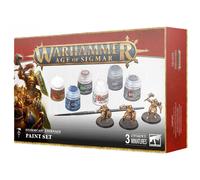 Paint Set Stormcast Eternals Warhammer Age of Sigmar Set di Pittura con colori pennello Starter e 3 miniature Figli Eterni della Tempesta
