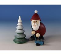 Miniaturfigur Babbo Natale Giocatore Con Innovato Albero 7,5x9,6cm