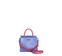 MINIBAG BICOLORE CON MANICO, DOPPIA TASCA .CON TRACOLLA IN PLASTICA E TRACOLLINA