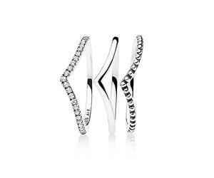 Minibees Anello Desiderio Scintillante Argento Sterling 925, Zirconia Cubica