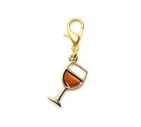 Miniblings Ciondolo a forma di bicchiere di vino placcato oro arancione - gioielli alla moda fatti a mano | ciondolo placcato oro - ciondolo per bracciale - ciondolo per bracciale