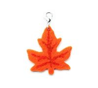 Miniblings - Ciondolo a forma di foglia d'acero autunnale, in feltro arancione, fatto a mano, colore: argento