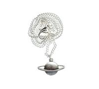Miniblings Collana Pianeta Saturno 45Cm Astronauta Placcato Argento Spazio