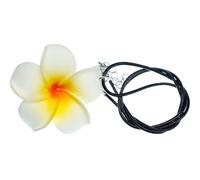 Miniblings Fiore Frangipani Beach Collana - Fatto a Mano Gioielli Lunghezza I Pendente: 45cm - Flower Hawaii Pelle Tessuto Surf