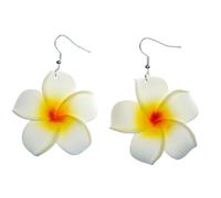 Miniblings Frangipani Orecchini fiore giglio tessuto Hawaii Plumeria Surf - gioielli moda in a mano I orecchini orecchini